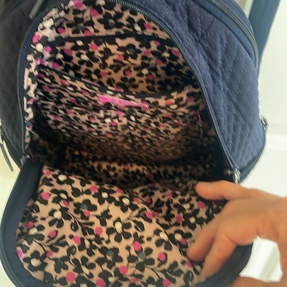 Vera Bradley Quilted Navy Mini Backpack - Picture 5 of 7